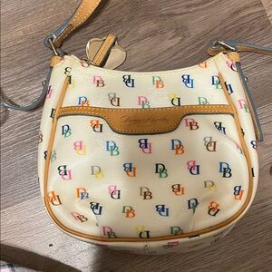 Dooney & Bourke Cream Multicolor Logo Shoulder Bag